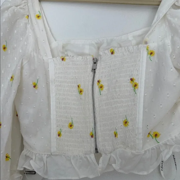 For Love & Lemons White Floral Blouse - Picture 5 of 7